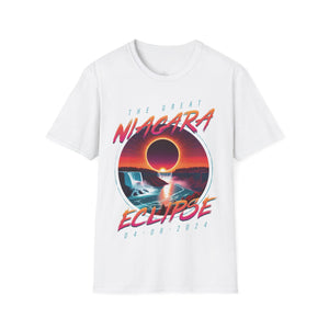 Niagara Falls Solar Eclipse 2024 Retrowave 80s Unisex T-Shirt - Sunset