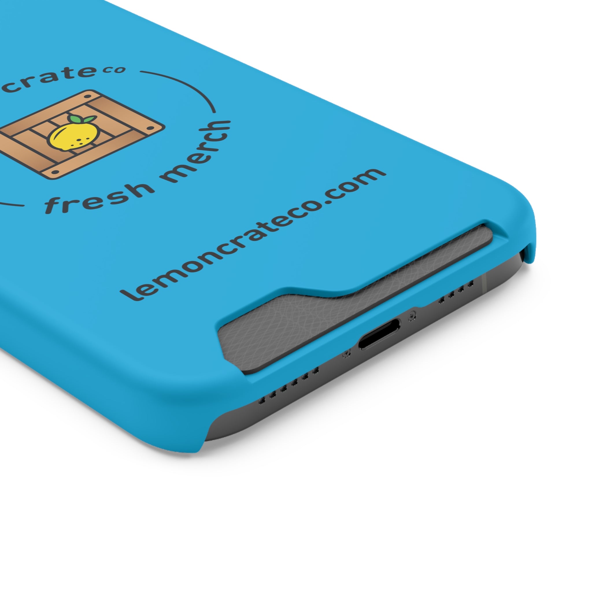 Lemon Crate Phone Case With Card Holder - Blue