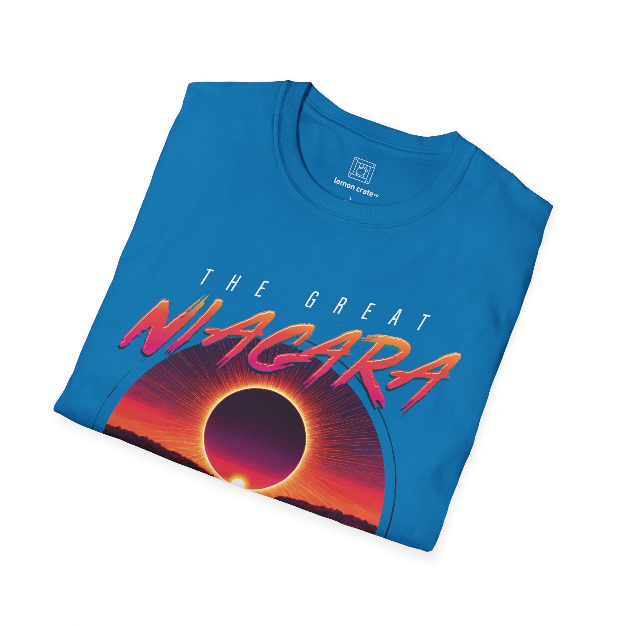 Niagara Falls Solar Eclipse 2024 Retrowave 80s Unisex T-Shirt - Sunset