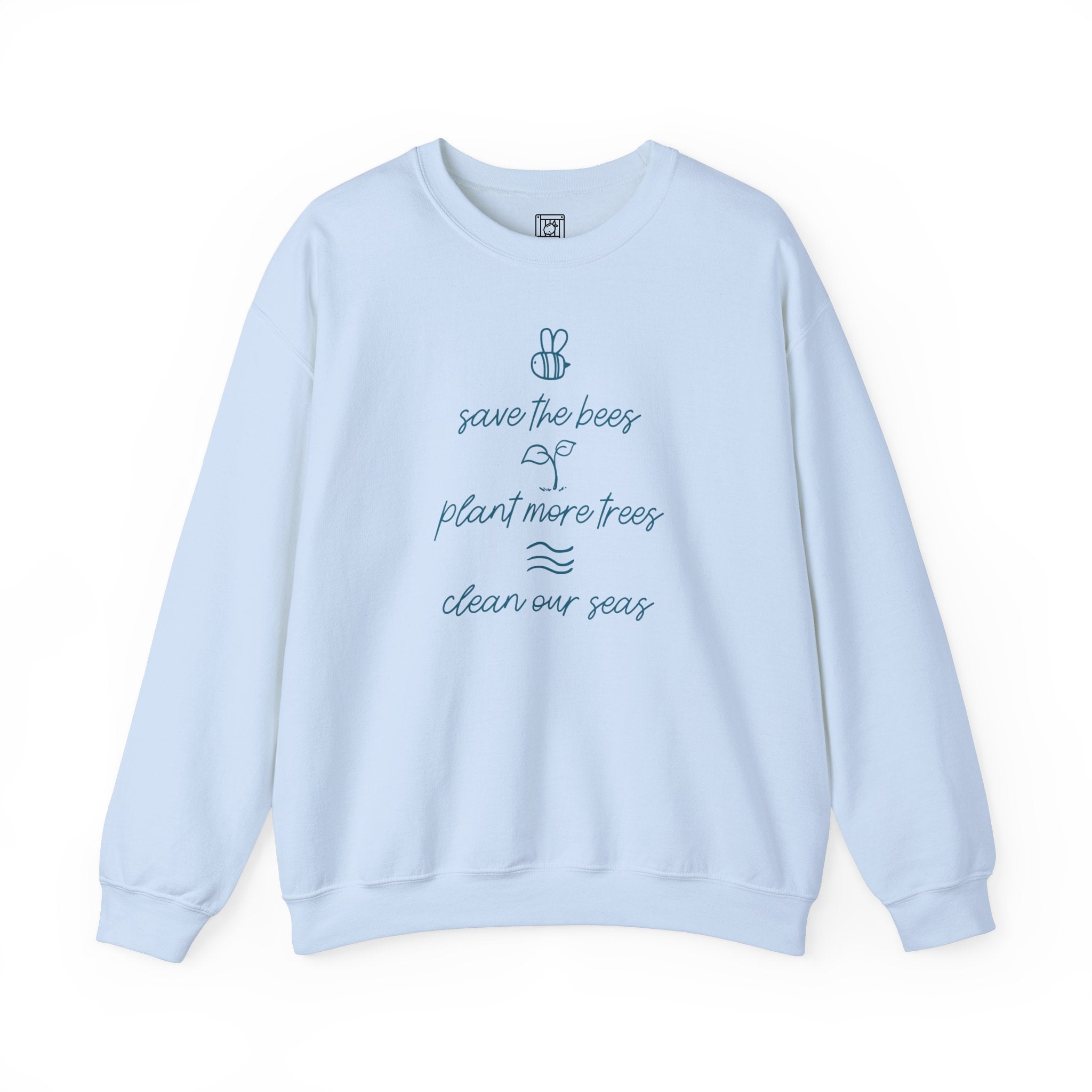 Save Bees, Plant Trees, Save Seas Crewneck Sweater