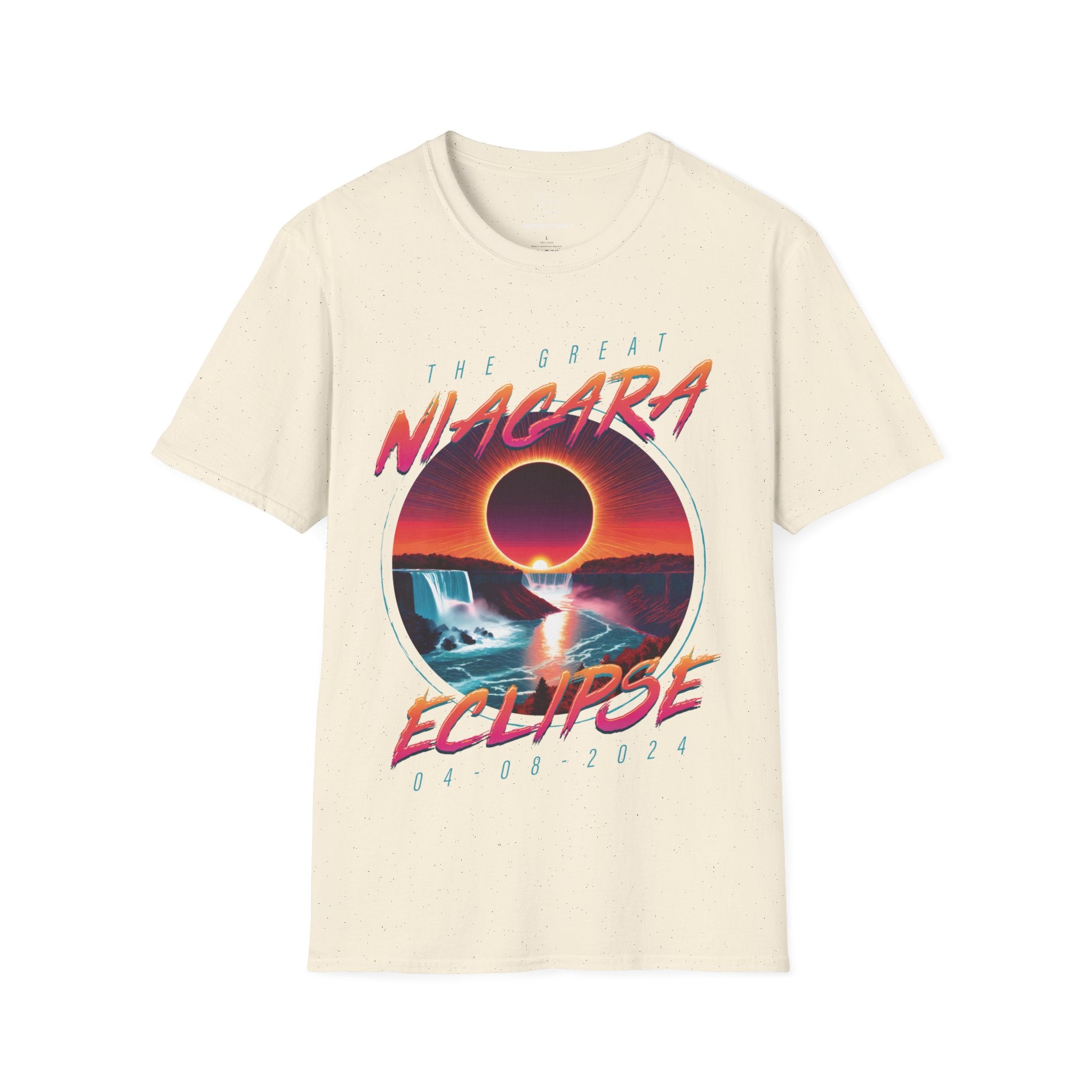 Niagara Falls Solar Eclipse 2024 Retrowave 80s Unisex T-Shirt - Sunset