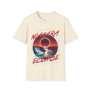 Niagara Falls Solar Eclipse 2024 Retrowave 80s Unisex T-Shirt - Sunset