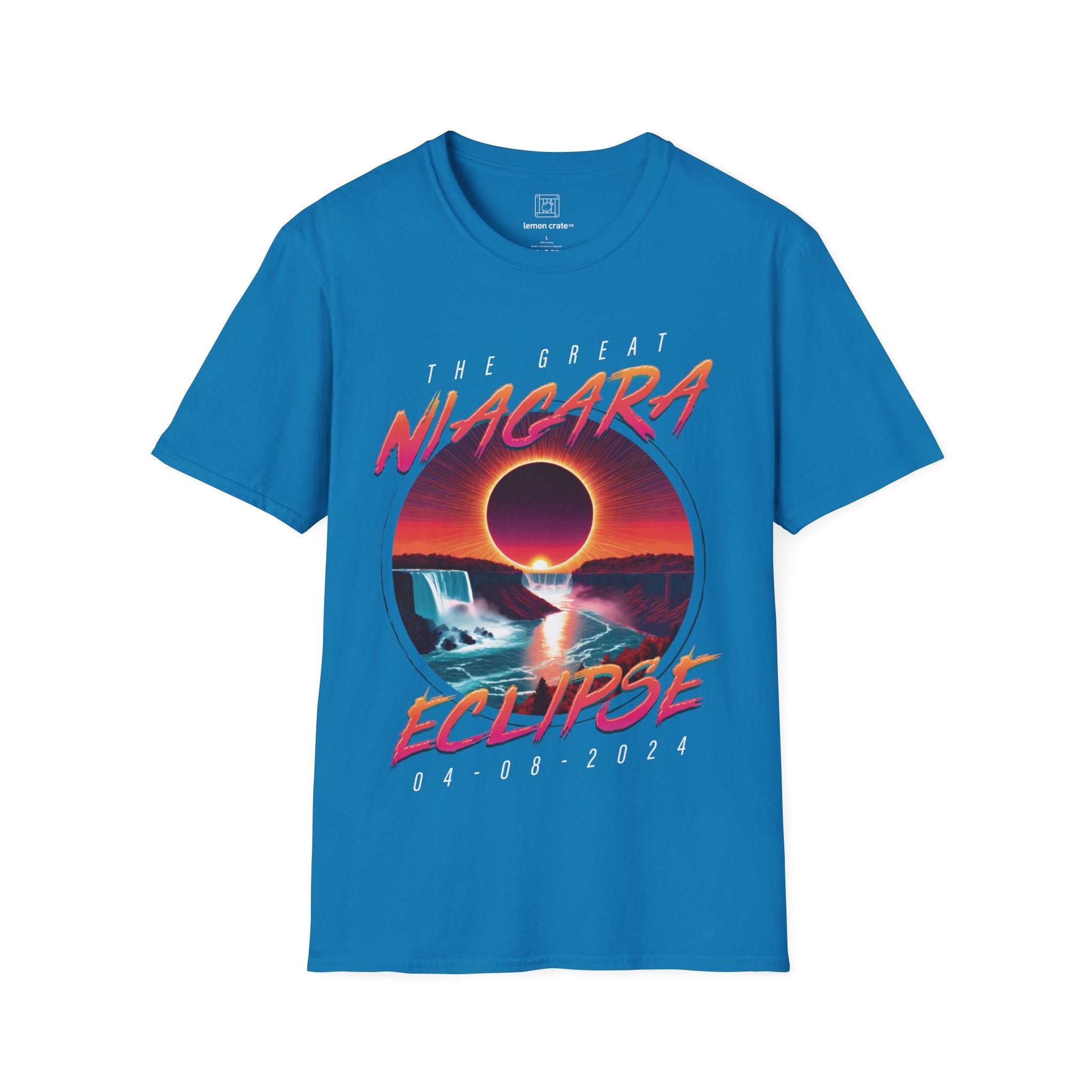 Niagara Falls Solar Eclipse 2024 Retrowave 80s Unisex T-Shirt - Sunset