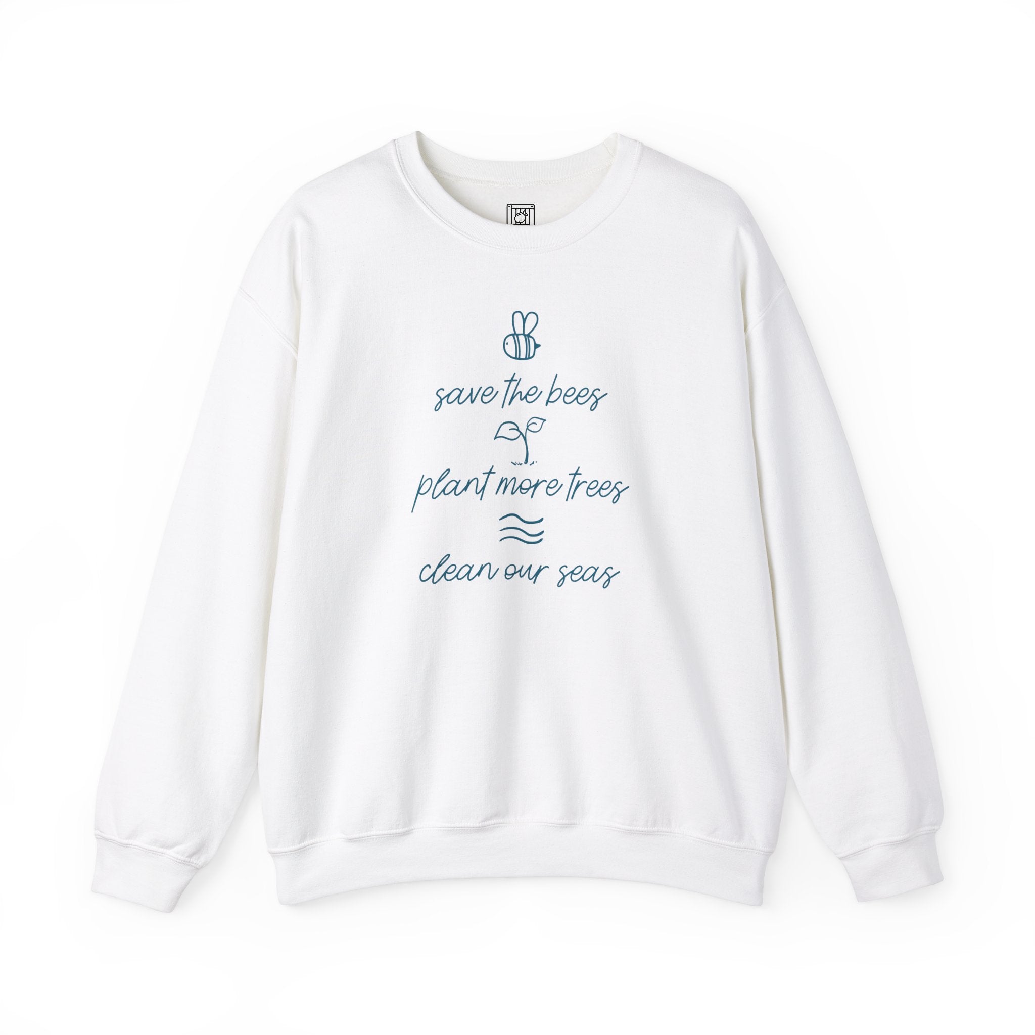 Save Bees, Plant Trees, Save Seas Crewneck Sweater